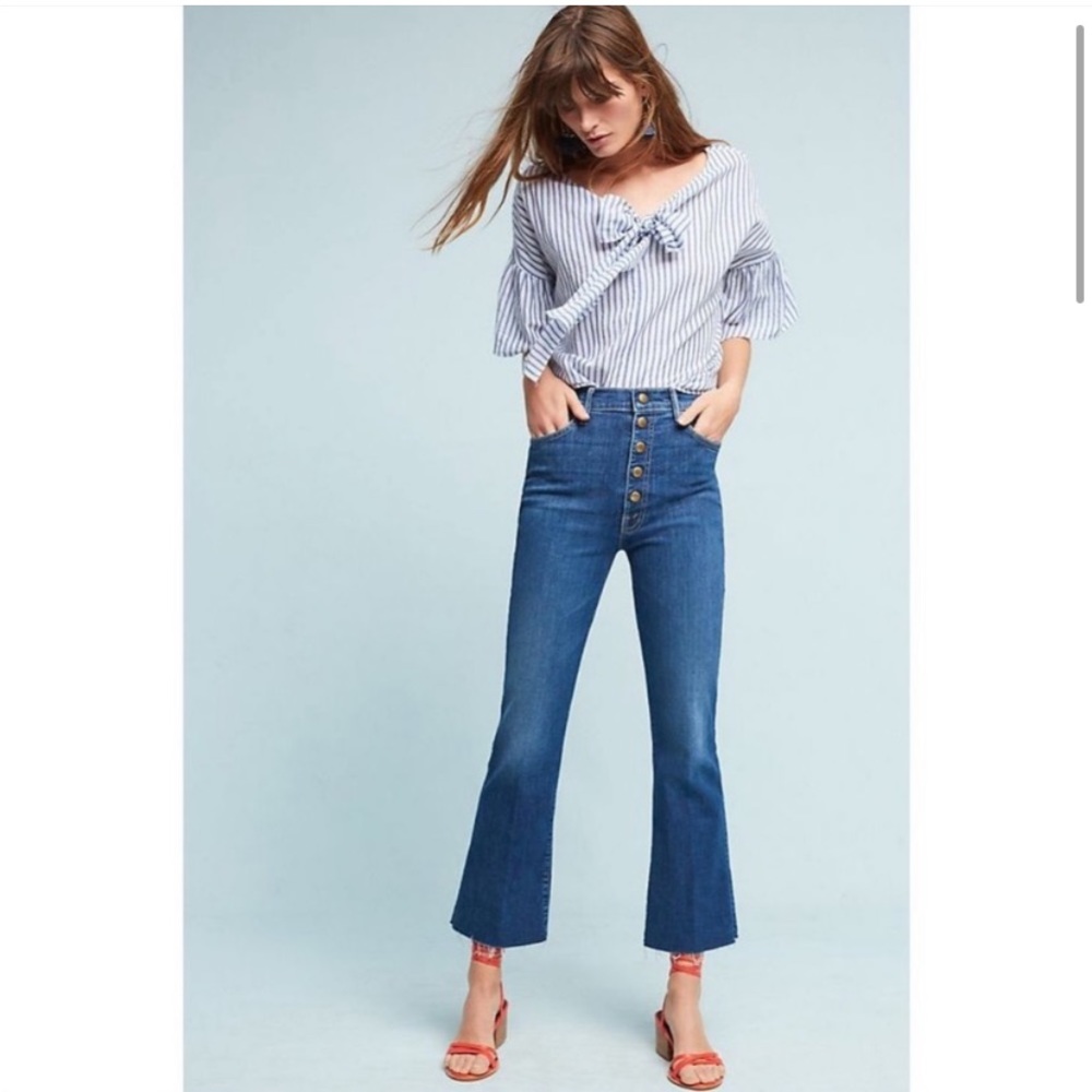 Mother The Hustler Snap Down Ankle Fray in Medium Kitty